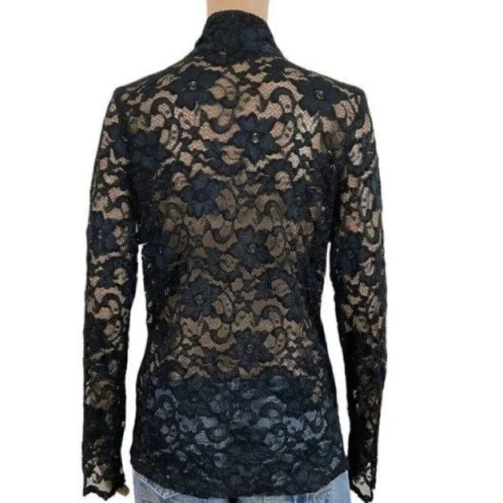 Vintage Also Know As Sheer floral one button closure blouse top size Medium - Picture 5 of 13
